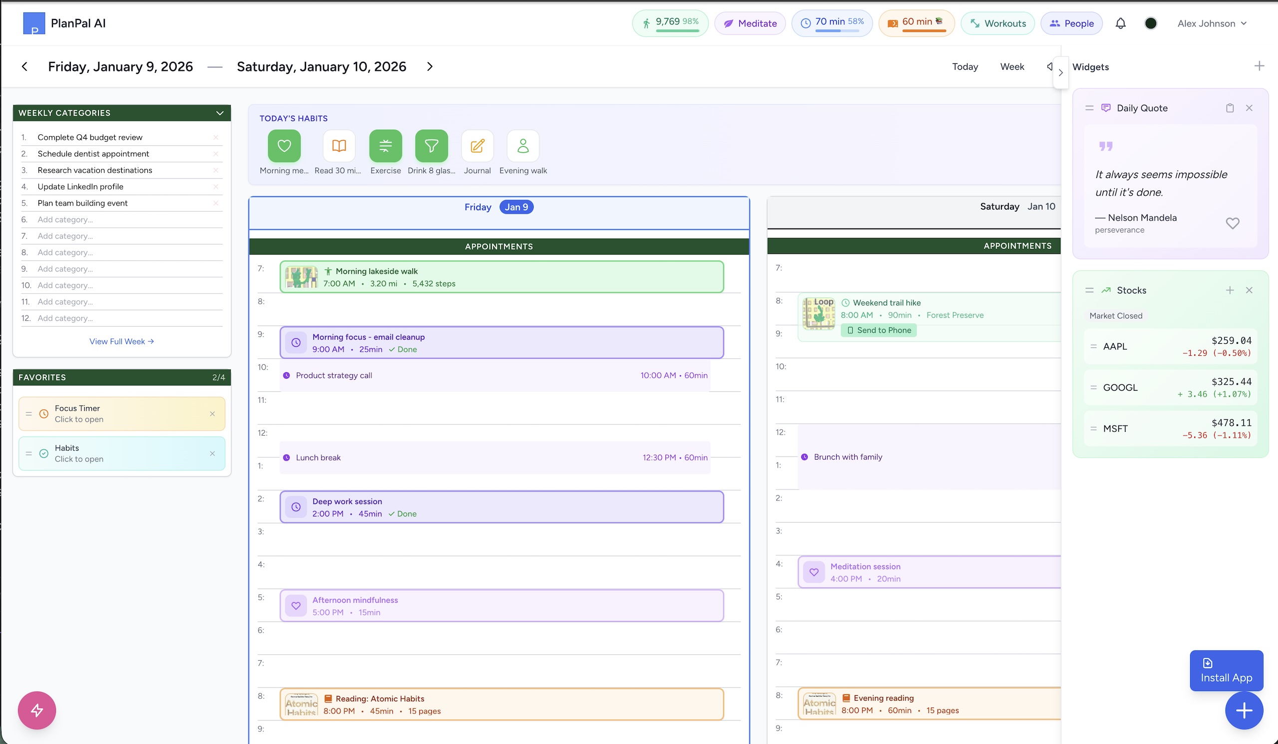 PlanPal AI on a large screen display